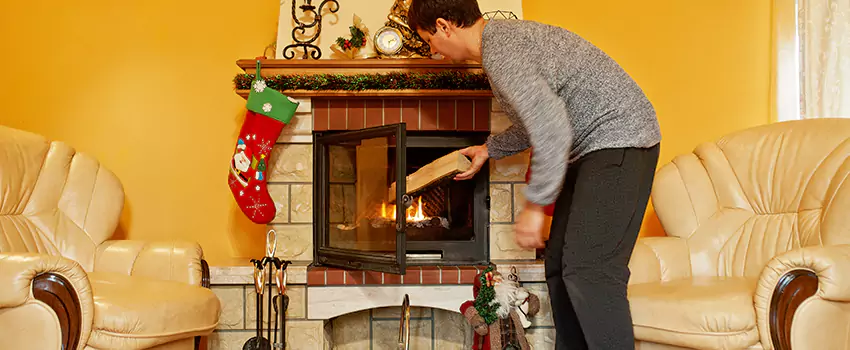 Rusted Metal Fireplace Restoration in Lake Elsinore, California